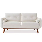 Canapé 2 places 65", canapé moderne du milieu du siècle, canapé douillet, canapé 2 places, canapé rembourré en lin, pour chambre à coucher ou petit espace