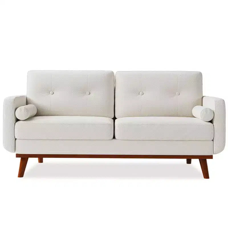 Canapé 2 places 65", canapé moderne du milieu du siècle, canapé douillet, canapé 2 places, canapé rembourré en lin, pour chambre à coucher ou petit espace