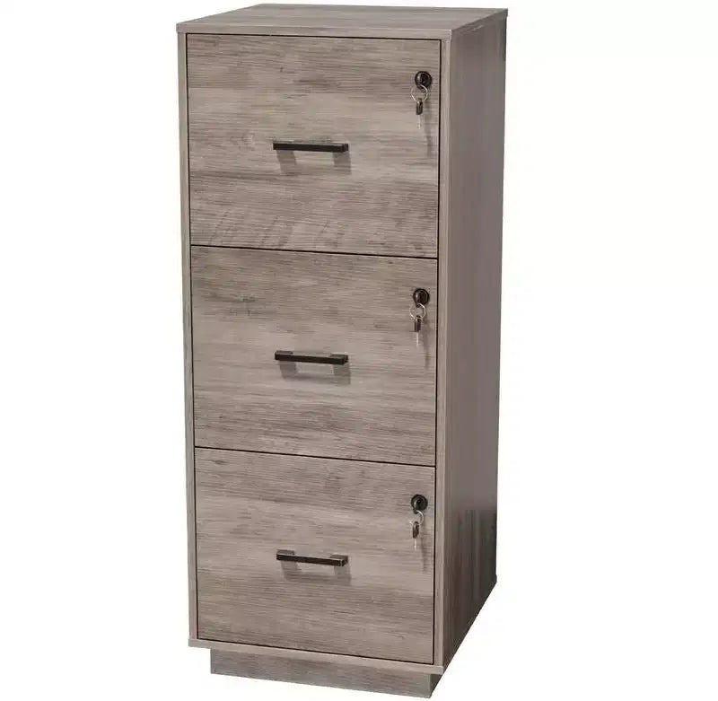 Meuble de classement vertical Karl Home 3 tiroirs gris MDF 39 cm L