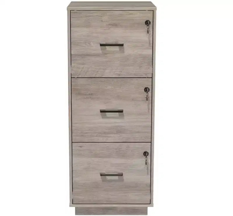 Meuble de classement vertical Karl Home 3 tiroirs gris MDF 39 cm L
