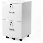 Meuble de classement vertical blanc Karl Home à 2 tiroirs en MDF de 40 cm de large