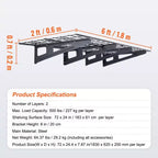 Étagères de rangement de garage VEVOR, lot de 2, étagères de garage murales robustes de 1,8 x 0,6 m, capacité de charge de 453 kg (total)