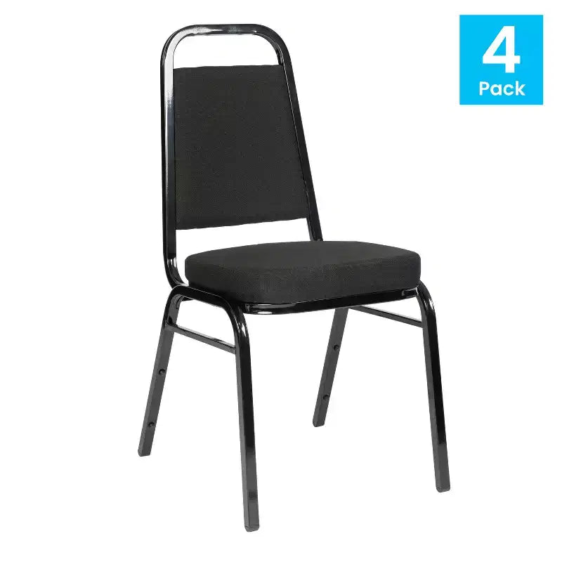 Lot de 4 chaises de banquet empilables à dossier trapézoïdal de la série HERCULES de Flash Furniture