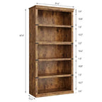 Étagère en bois à 5 niveaux, étagère de rangement style ferme avec étagères d'exposition, bibliothèque haute