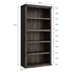 Étagère en bois à 5 niveaux, étagère de rangement style ferme avec étagères d'exposition, bibliothèque haute