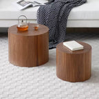 Ensemble de 2 tables basses rondes - Noyer - ModernLuxe
