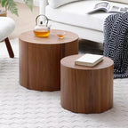 Ensemble de 2 tables basses rondes - Noyer - ModernLuxe