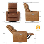 Fauteuil inclinable pivotant et à bascule, inclinable manuel avec support lombaire et revêtement en similicuir, fauteuil inclinable confortable