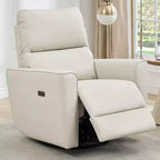 Fauteuil inclinable pivotant et à bascule, inclinable manuel avec support lombaire et revêtement en similicuir, fauteuil inclinable confortable