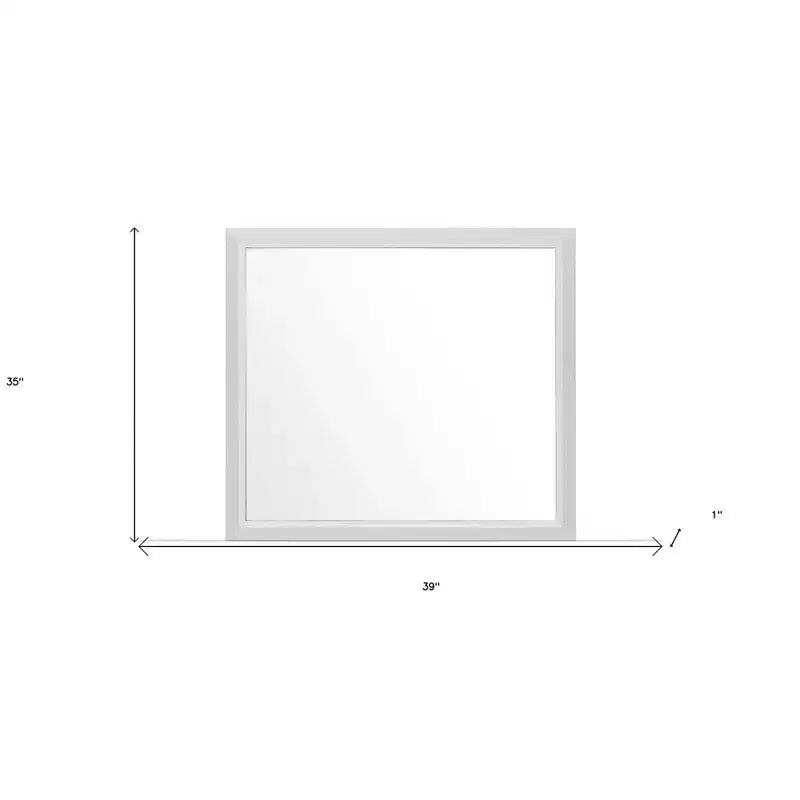 Miroir de commode HomeRoots 35 à cadre blanc