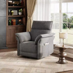 Fauteuil inclinable électrique, fauteuil inclinable, pivotant et coulissant à 270°, fauteuil en cuir PU, poches latérales de rangement et port de chargement USB