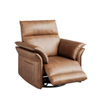 Fauteuil inclinable électrique, fauteuil inclinable, pivotant et coulissant à 270°, fauteuil en cuir PU, poches latérales de rangement et port de chargement USB