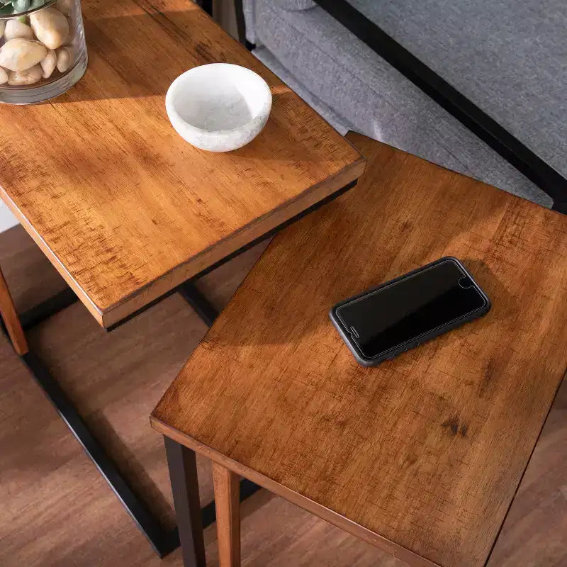 Tables gigognes Sabanti - Lot de 2 - Marron - SEI