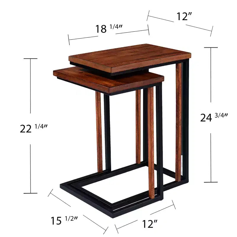 Tables gigognes Sabanti - Lot de 2 - Marron - SEI