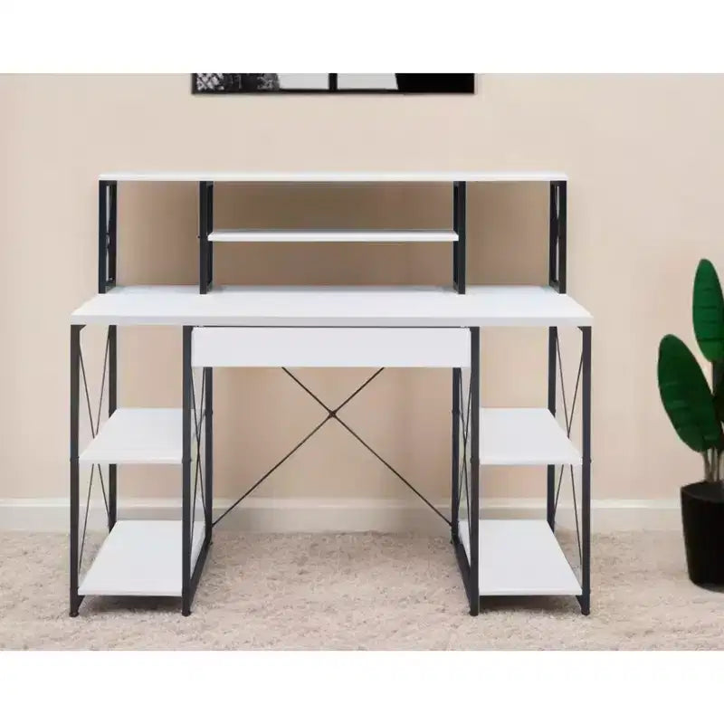Bureau informatique HomeRoots 47 blanc et noir