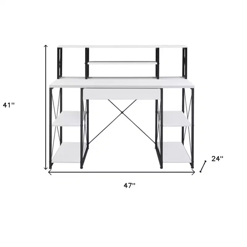Bureau informatique HomeRoots 47 blanc et noir