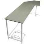 HomeRoots Bureau d'ordinateur en forme de L, 66 po, gris et blanc