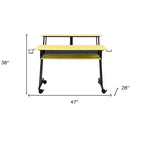 Bureau d'ordinateur HomeRoots 47, jaune et noir
