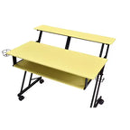 Bureau d'ordinateur HomeRoots 47, jaune et noir
