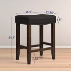 Subrtex 24 Tabourets de bar sans dossier Chaises de comptoir modernes Tabourets de cuisine en bois pour îlot central