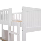 Lit mezzanine triple Okak avec rangement, lits superposés peu encombrants avec 2 tiroirs et aire de jeux en dessous, lits mezzanine hauts pour enfants et adolescents
