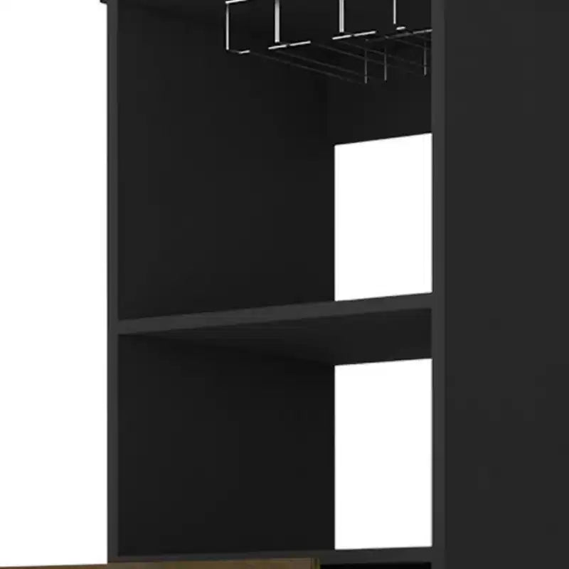 HomeRoots Meuble de bar noir 18 avec deux tiroirs