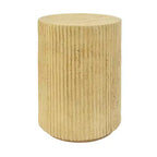 Table d'appoint cylindrique MGO, aspect bois, couleur marron antique