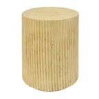 Table d'appoint cylindrique MGO, aspect bois, couleur marron antique