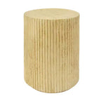 Table d'appoint cylindrique MGO, aspect bois, couleur marron antique