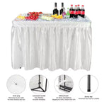 Table glacière pliante portable Karl Home Party de 4 pi avec jupe assortie amovible et tuyau de vidange