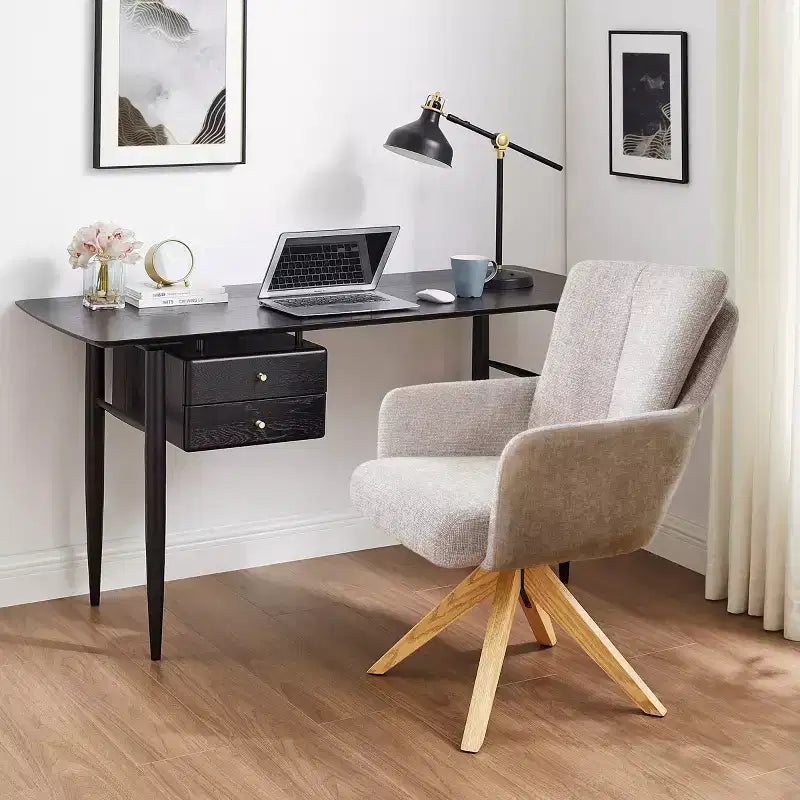 Chaise de bureau pivotante Art Leon en tissu