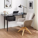 Chaise de bureau pivotante Art Leon en tissu