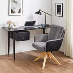 Chaise de bureau pivotante Art Leon en tissu