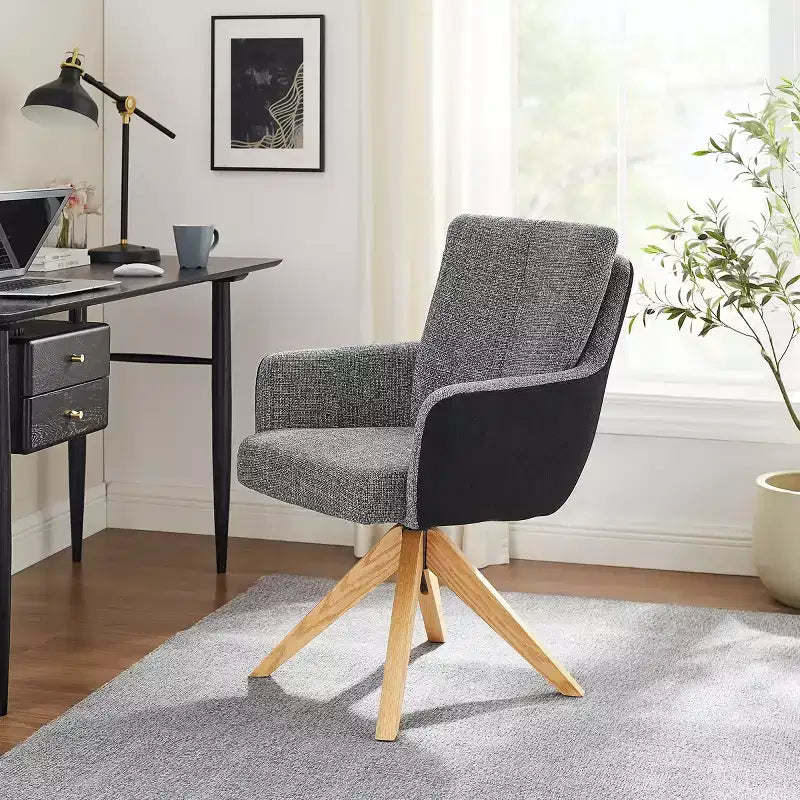 Chaise de bureau pivotante Art Leon en tissu