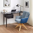Chaise de bureau pivotante Art Leon en tissu