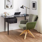 Chaise de bureau pivotante Art Leon en tissu