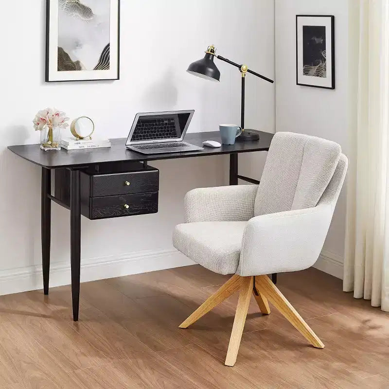 Chaise de bureau pivotante Art Leon en tissu