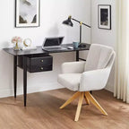 Chaise de bureau pivotante Art Leon en tissu