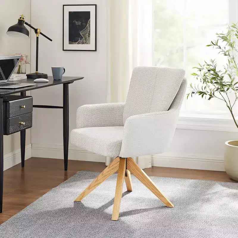 Chaise de bureau pivotante Art Leon en tissu
