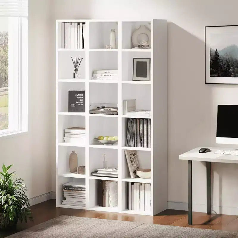 MAYEERTY Bibliothèque Ouverte à 6 Niveaux Grande Capacité de Rangement pour Livres Plantes Objets Décoratifs