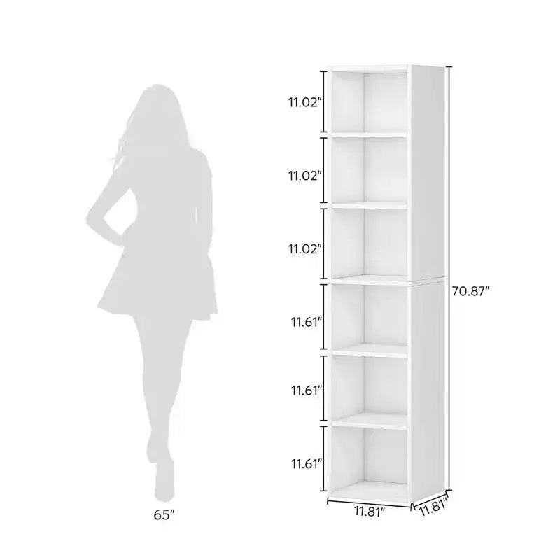 MAYEERTY Bibliothèque Ouverte à 6 Niveaux Grande Capacité de Rangement pour Livres Plantes Objets Décoratifs