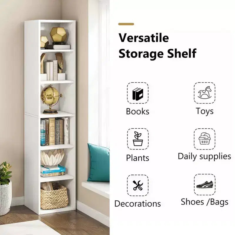 MAYEERTY Bibliothèque Ouverte à 6 Niveaux Grande Capacité de Rangement pour Livres Plantes Objets Décoratifs