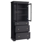 Meuble de salle de bain autoportant moderne de 178 cm avec 3 tiroirs et étagères réglables, portes en verre à fermeture douce, pour un rangement multi-pièces - ModernLuxe