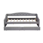 Lit de repos rembourré Whisen de taille Twin XL avec bande LED et 2 tiroirs
