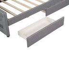 Lit de repos rembourré Whisen de taille Twin XL avec bande LED et 2 tiroirs