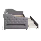 Lit de repos rembourré Whisen de taille Twin XL avec bande LED et 2 tiroirs