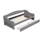 Lit de repos rembourré Whisen de taille Twin XL avec bande LED et 2 tiroirs