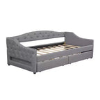Lit de repos rembourré Whisen de taille Twin XL avec bande LED et 2 tiroirs
