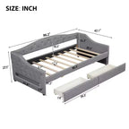 Lit de repos rembourré Whisen de taille Twin XL avec bande LED et 2 tiroirs