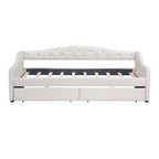 Lit de repos rembourré Whisen de taille Twin XL avec bande LED et 2 tiroirs